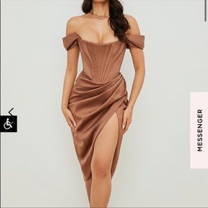 House of CB Loretta Toffee Satin. XS. Wore once.